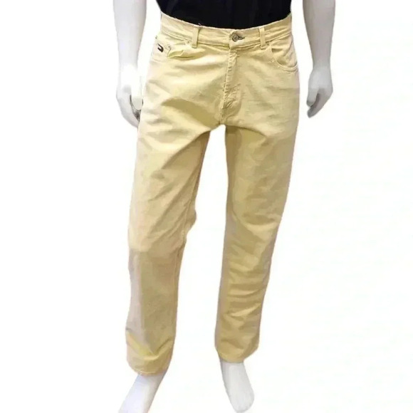 Tommy Hilfiger Vintage Yellow Straight Leg Jeans Size 34 - Picture 1 of 12